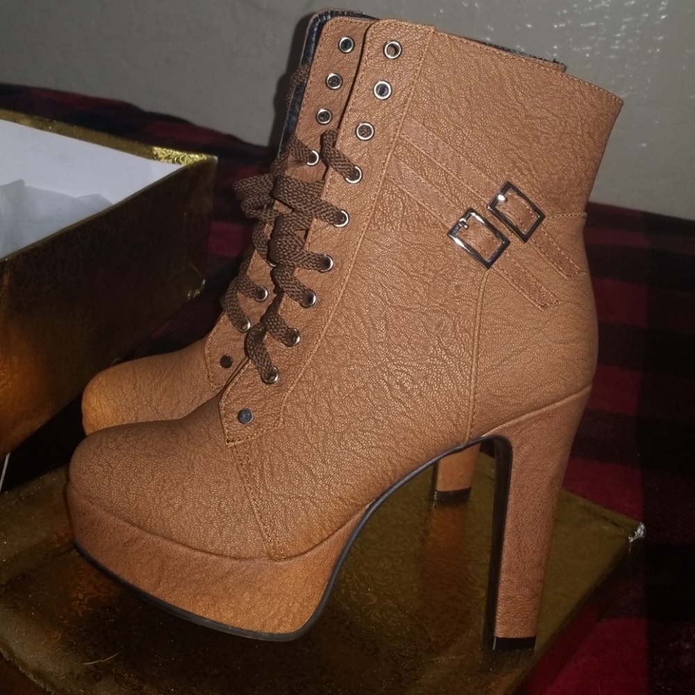 Tall Ankle Heel Boots